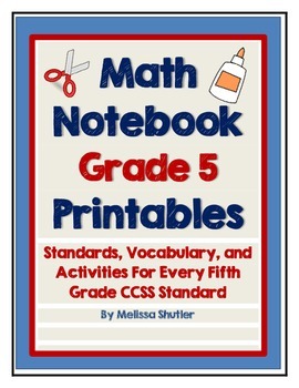 Preview of Math Interactive Notebook Printables -Grade 5