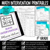 Math Intervention 1st Grade Binder Yearlong RTI Progress M