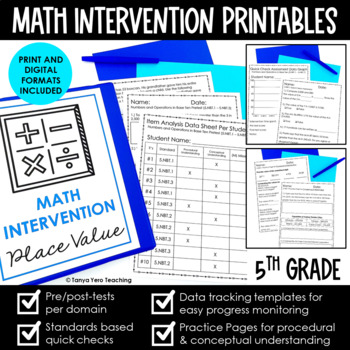 Preview of Math Intervention 5th Grade Binder Yearlong RTI Progress Monitoring Bundle