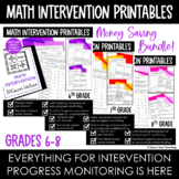 Math Intervention 6th Grade 7th Grade 8th Grade RTI Progre