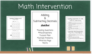 Preview of Math Intervention - Adding and Subtracting Decimals Plans and Practice