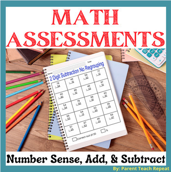 Preview of Math Intervention Assessments Number Sense Add Subtract IEP Data Back to School