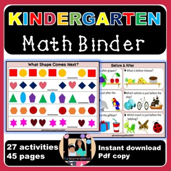 Preview of Math Intervention Binder for Kindergarten | NO PREP Math Binder