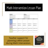 Math Intervention Lesson Planning Template