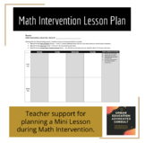 Math Intervention Lesson Planning Template