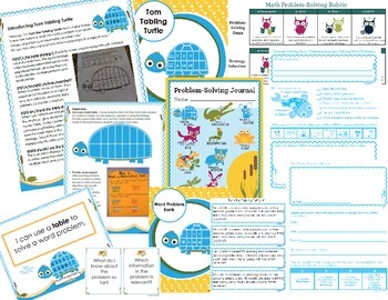 Preview of Math Problem-Solving Unit {Tom Tabling Turtle} Distance Learning