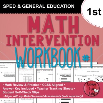 Preview of Math Intervention Workbook 1st grade - Book 1