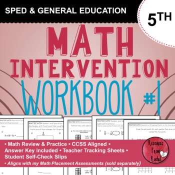 Preview of Math Intervention Workbook 5th grade - BOOK 1