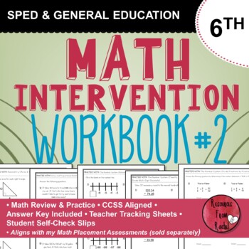 Preview of Math Intervention Workbook 6th grade - BOOK 2
