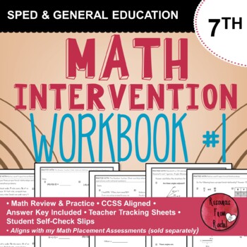 Preview of Math Intervention Workbook 7th grade - Book 1