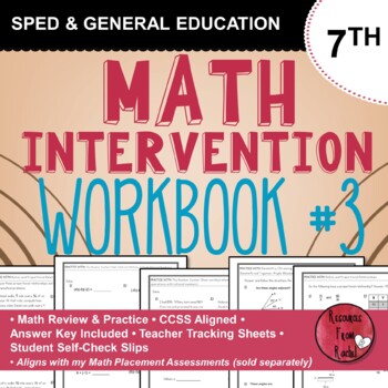 Preview of Math Intervention Workbook 7th grade - Book 3