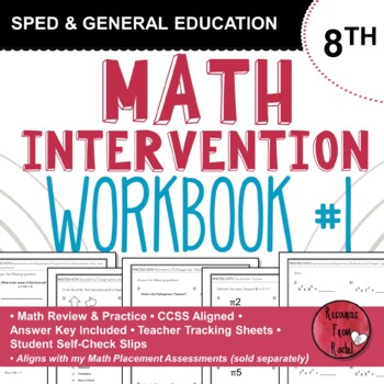 Preview of Math Intervention Workbook 8th grade - Book 1