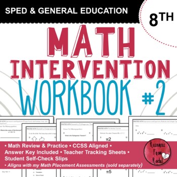 Preview of Math Intervention Workbook 8th grade - Book 2