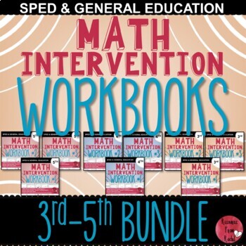 Preview of Math Intervention Workbooks BUNDLE 3rd-5th