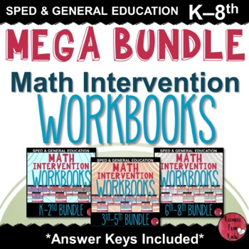 Preview of Math Intervention Workbooks BUNDLE K-8th