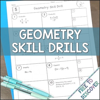 Preview of Math Intervention for High School | Geometry Skill Drills