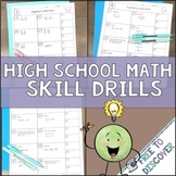 Math Intervention for High School | Math Skill Drills