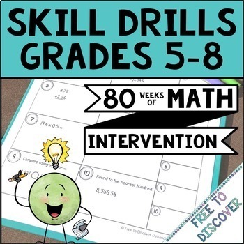 Preview of Math Intervention for Middle School | Math Skill Drills
