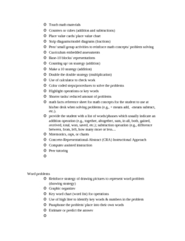 Preview of Math Interventions and difficulties checklist (RtI/ MTSS)
