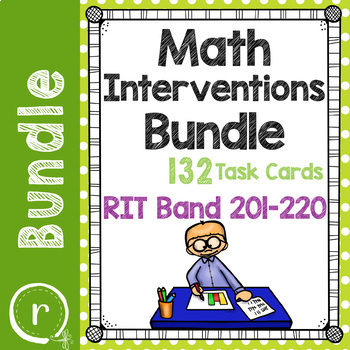 Preview of NWEA MAP Prep Math Practice Task Cards RIT Band 201-220 Intervention Bundle