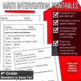 Math Intervention 4th Grade Place Value Printables RTI Pro