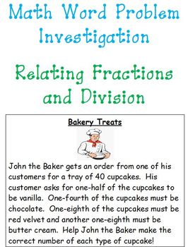 Preview of Math Investigation-Relating Fractions and Division!