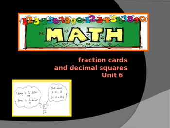 Preview of Math Investigations: Unit 6 ~ Fourth Grade FRACTION CARDS AND DECIMAL SQUARES