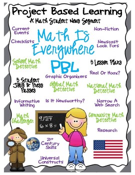 Preview of Math Is Everywhere PBL (5 Student Job Packets, 25 Lesson Plans)