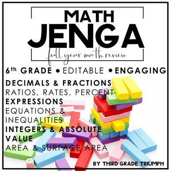 Preview of Math Jenga - 6th Grade
