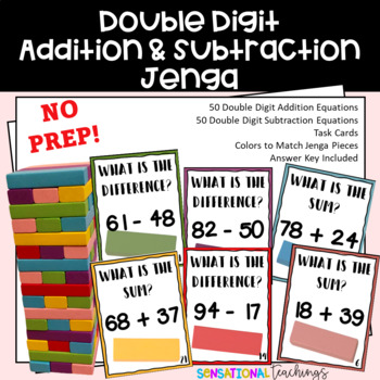 Addition and Subtraction Within 5 Game Cards for Jenga Math Facts Game -  Life Between Summers