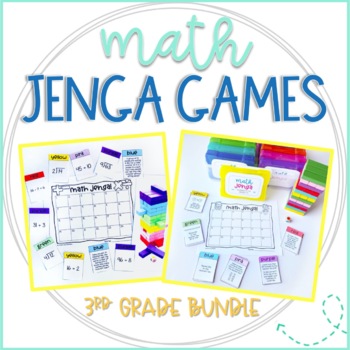 Preview of Math Jenga Games Growing Bundle for 3rd Grade