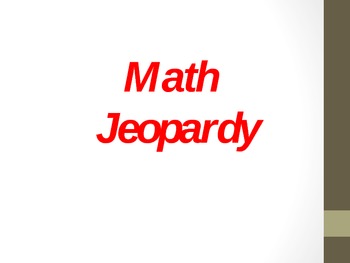 Preview of Math Jeopardy (Calendar, addition, place value), 2nd grade and 3rd grade