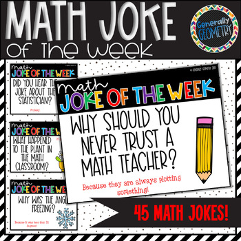 Preview of Math Joke of the Week | Digital and Printable | Geometry | Algebra | Fun