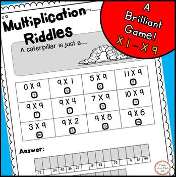 Preview of Math Summer Riddles Worksheet 3rd Grade Multiplication Review Packets Activities