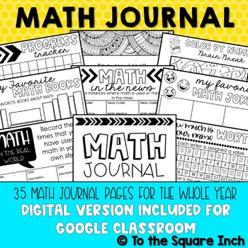 Preview of Math Journal | Student Math Reflection | Digital & Printable Resource