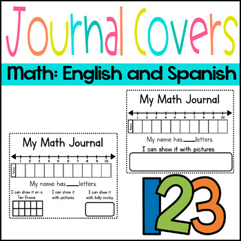 Preview of Math Journal Covers English and Spanish