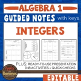 Integers - Guided Notes, Presentation, and Interactive Not