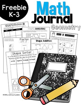 Preview of Math Journal Freebie K-3 Geometry