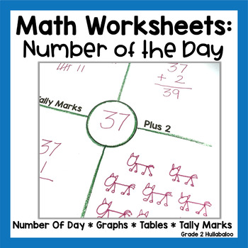 Preview of Number of the Day Math Worksheets, Fact Family and Graph Templates, Editable
