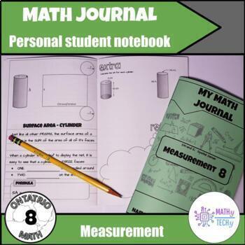 Preview of Math Journal (Guided Lesson Notebook) - Ontario Math - E Measurement - Grade 8