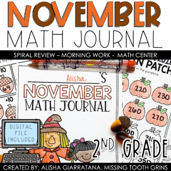 Preview of Math Journal November (2nd Grade)