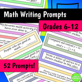 Math Journal Prompts 6th - 12th Grade - Great for Interact
