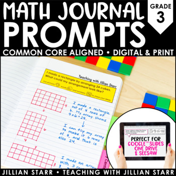 Preview of 3rd Grade Open-Ended Math Journal Prompts | Numberless Word Problems