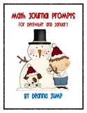 Math Journal Prompts December and January edition