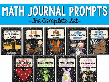 Preview of Math Journal Prompts- The Complete Set!