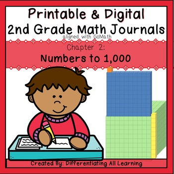 Preview of Math Journal Prompts for 2nd Grade: GoMath Chapter 2 (Numbers to 1,000)