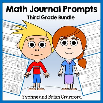 Preview of Math Journal Prompts for 3rd Grade Bundle | Math Skills Review | 50% off
