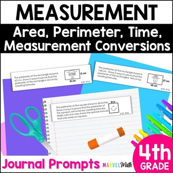 Preview of Math Journal Prompts - 4th grade Measurement TEKS