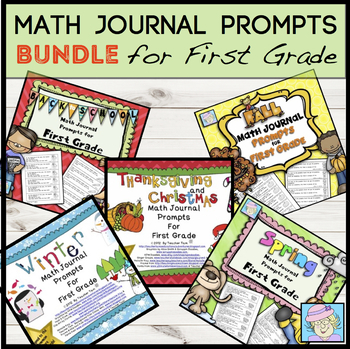 Preview of First Grade Math Journal Prompts BUNDLE