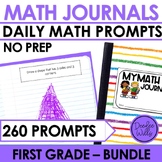 First Grade Math Journal Prompts - Math Word Problems and 